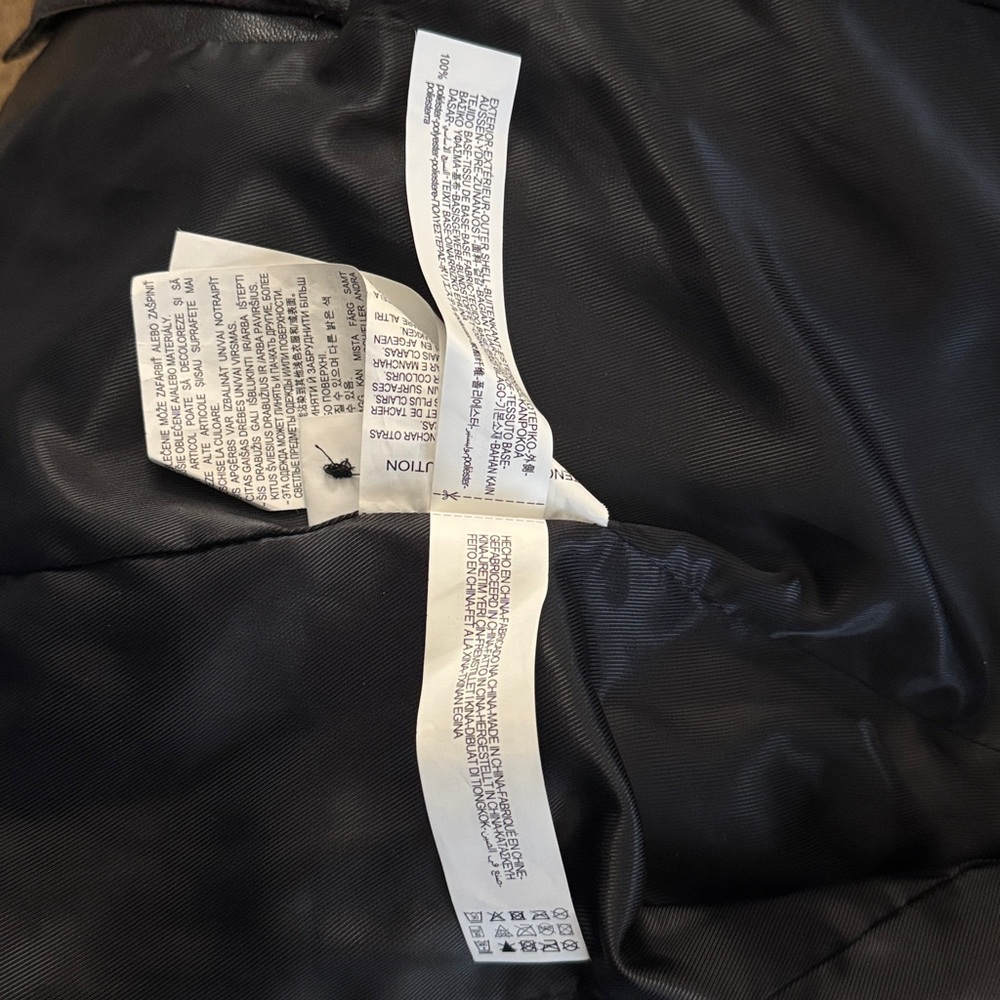 Zara Black Faux Leather Blazer Small - Picture 12 of 12